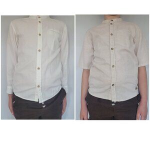 H&M Boy White and Beige Dress Cotton Shirts (Size 6-7)
